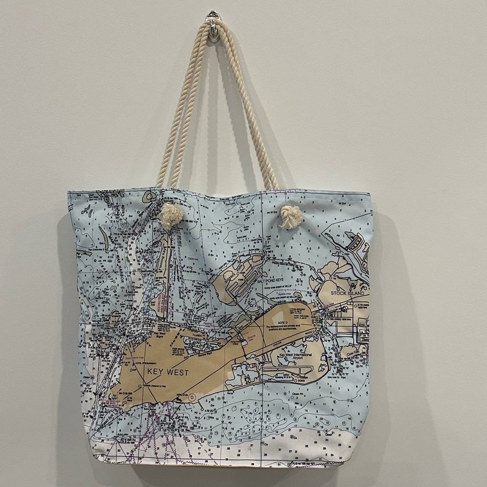 Florida Keys Nautical Map Tote Bag - Picture 2 of 4